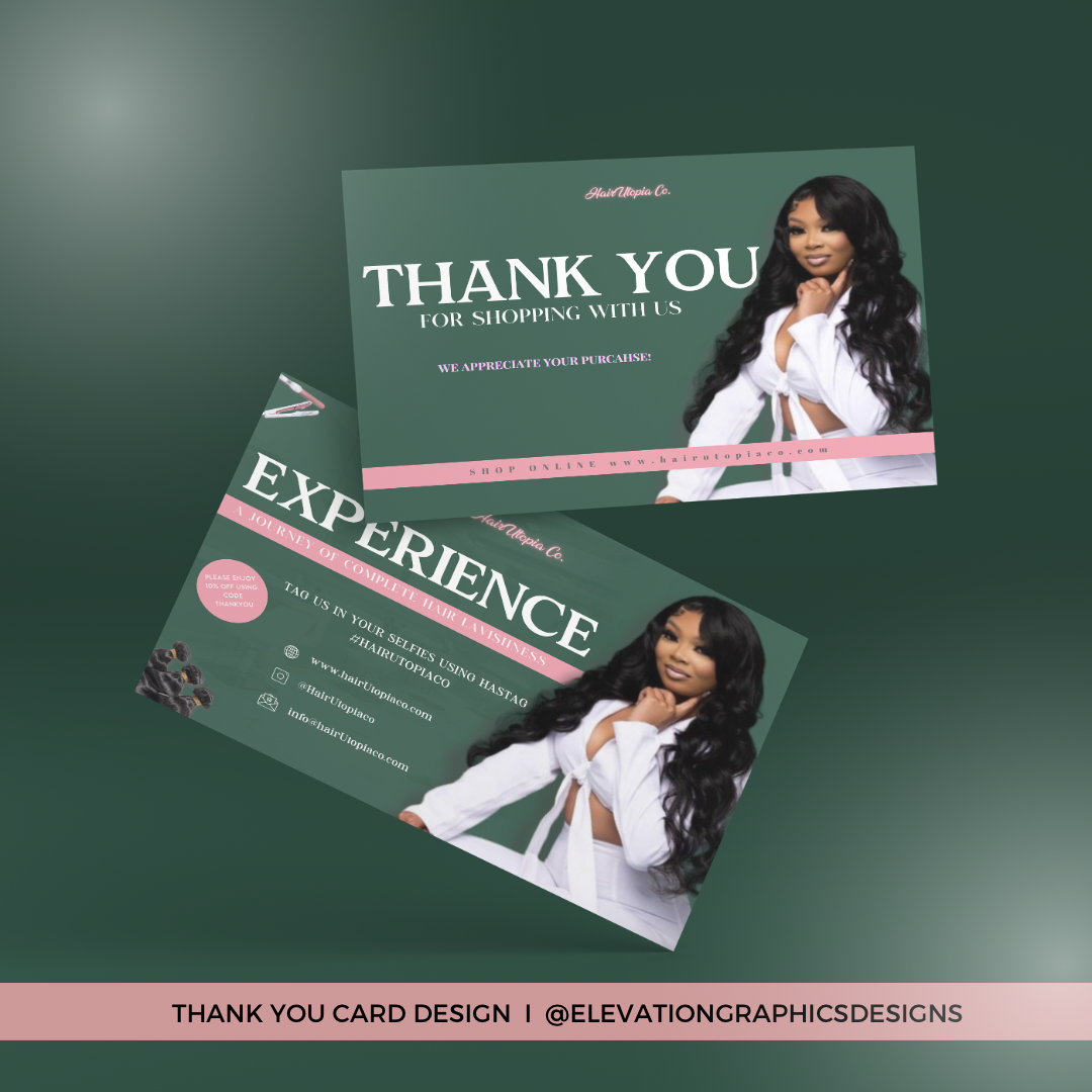 THANK YOU CARD DESIGN (PRINTING SERVICES AVAILABLE)